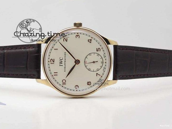 MIROTIME 0325 Compact Portuguese IW545409 RG ZF 1:1 Best Edition White Dial On Brown Leather Strap A 7336
